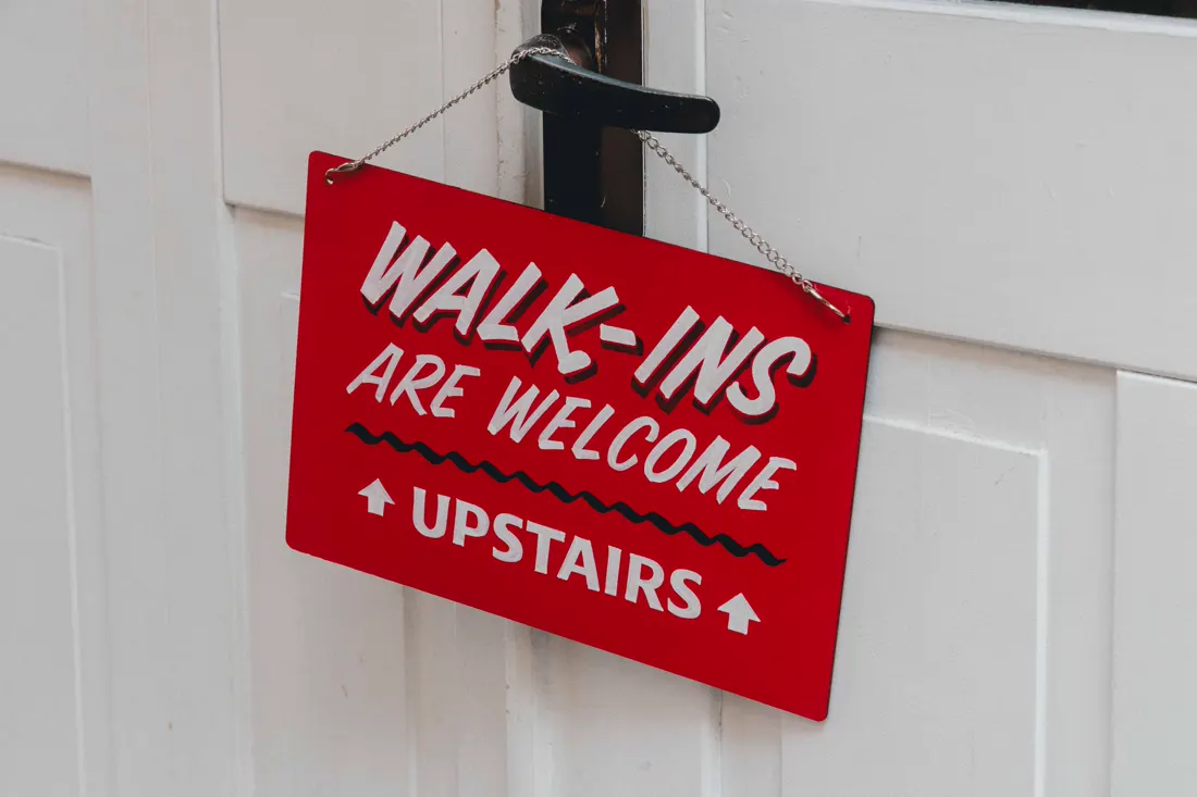 The sign at the entrance